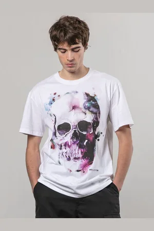 Religion T-shirt en coton avec tête de mort aquarellée 100% de cotonXXL