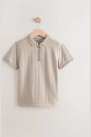 Next Polos texturés Manches courtes Quarter Zip (3-16yrs)8 ans (128 cm)
