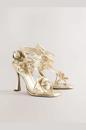 Next Forever Comfort Round Toe Flower Detail Wrap Sandalsue41