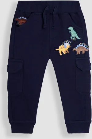 JoJo Maman Bébé Dinosaur Badge 100% Cotton Cargo Joggers2 - 3 ans (92 - 98cm)