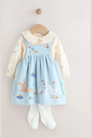 Next Ensemble Bébé Pinafore Manches Longues Body & Collants (0mois-2ans)6268cm