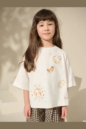 Next 100% Cotton Pretty Embroidered Graphic T-Shirt (3-16yrs)116122cm