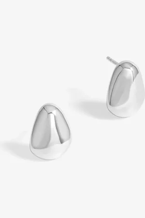 Simply Silver Sterling 925 Polished Nugget Stud Earringsun