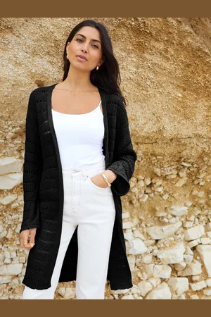 Threadbare Cardigan long en maille crochetée 42