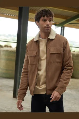 Threadbare Veste doublée en fausse fourrure en daim BorgXXL