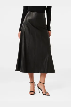 Forever New Renley Vegan Leather Mi-long Jupes34