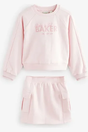 Ted Baker Pink 100% Cotton Sweat Top and Cargo Skirt Set6 ans (116cm)