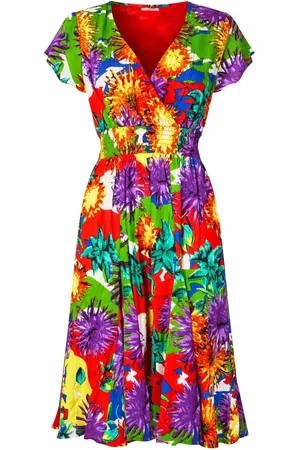 Joe Browns Colour Pop Floral Print Cap Sleeve Knee Length Dress42