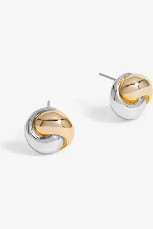 Jon Richard Two Tone Knot Stud Earringsun
