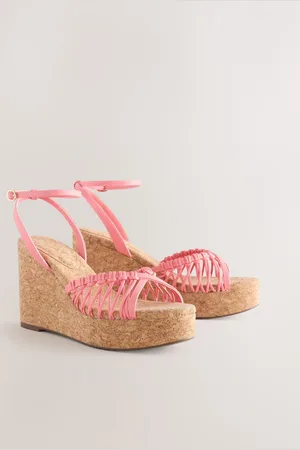 Next Forever Comfort Round Toe Weave Detail High Cork Wedgesue355