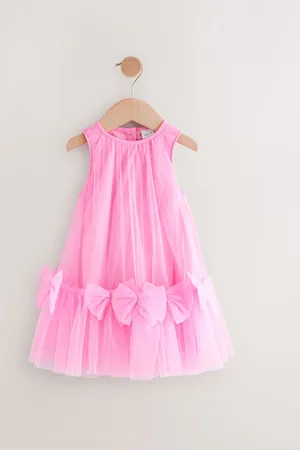 Next Sleeveless Bow Mesh Dress (3mths-7yrs)6 - Mois 9 (68 - 74cm)