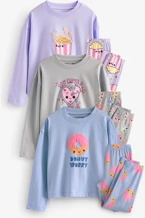 Next 100Joggers en coton % Pyjamas 3 Lot (3-16ans)7 ans (122cm)