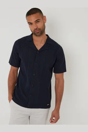 Threadbare Chemise en maille à col révéré avec panneau texturéGrand