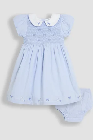 JoJo Maman Bébé Bud Floral Embroidered Smocked Party Dress98104cm