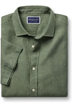 Charles Tyrwhitt Classic Fit Plain Manches courtes Pure 100% Lin ChemisesM