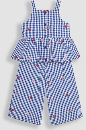JoJo Maman Bébé 2-Piece Embroidered Top & Trousers Set128134cm