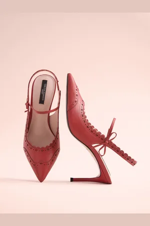 Next Tabitha Simmons x Josephine Leather Point Toe Bow Brogue Detail Slingback Shoesue355
