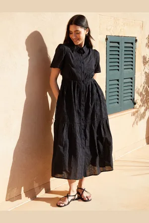 Threadbare 100% Cotton Short Sleeve Collared Broderie Maxi Shirt Dress40