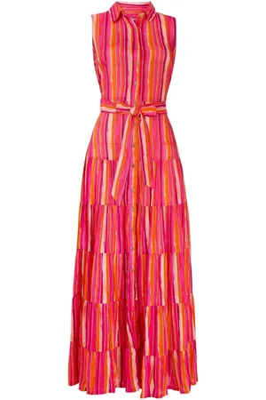 Joe Browns Striped Sleeveless Button Through Maxi Shirt Dress