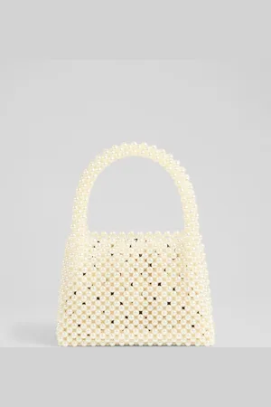 LK Bennett Pearl Acrylic Pearl Bead Handle Mini Tote Bagun