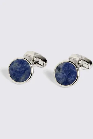 Moss Blue Aventurine Stone Round Cufflinksonesize