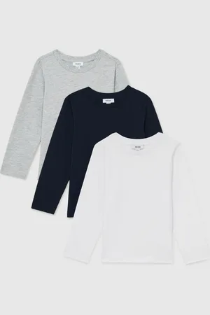 Reiss Fort 3 Pack Cotton-Jersey Long-Sleeve T-Shirts 3 Pack7 - 8 ans (122 - 128cm)