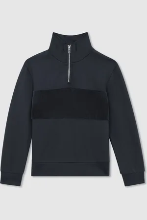 Reiss Selin Coupe ajustée Half-Zip Col cheminée Velour Sweat-shirt8 - 9 ans (128 - 134cm)