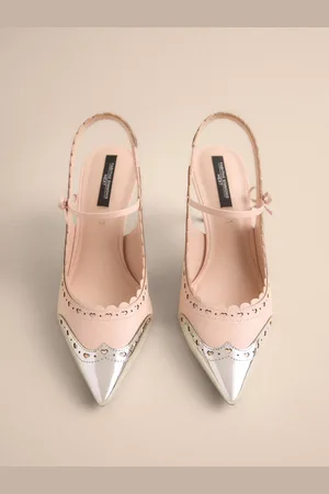 Next Tabitha Simmons x Josephine Leather Point Toe Bow Brogue Detail Slingback Shoesue40