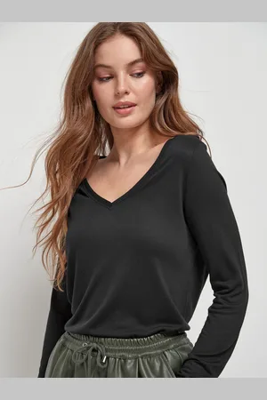 Next Imprimé Slouch V-Neck Long Sleeve T-shirt44