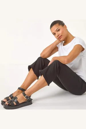 Roman Trim Flared Cropped Stretch Trousers44