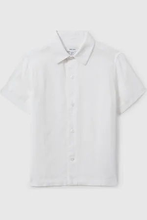 Reiss Ruban Manches courtes Lin boutonné Chemises8 - 9 ans (128 - 134cm)
