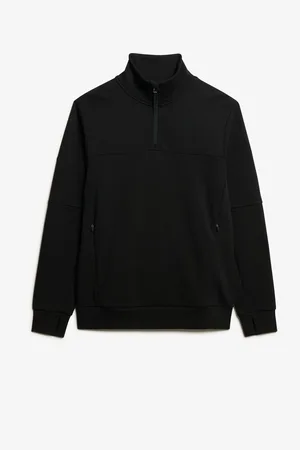 Superdry Sweat MOSS Vert Tech ample à demi-fermeture éclairTrès très grand