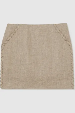 Reiss Nikita Linen Whipstitch Mini Skirt32