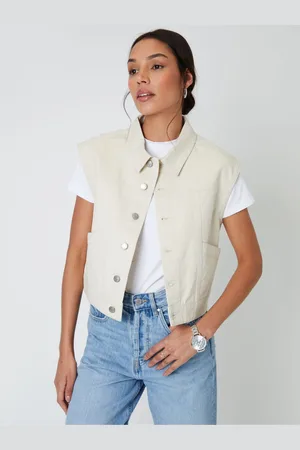Threadbare 100% Cotton Sleeveless Boxy Denim Jacket Vest42