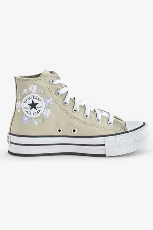 Converse Youth Chuck Taylor Floral Print Embroidered EVA Lift Trainersr. u.3eu355