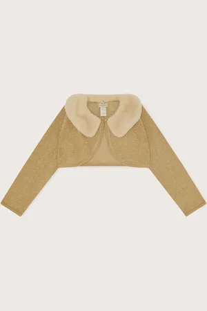 Monsoon Faux fourrure super douce Col 100% coton Cardigan7 - 8 ans (122 - 128cm)