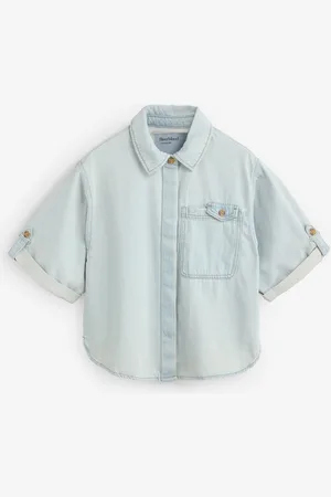 River Island Denim Short Sleeve Loose Pocket ShirtGrand