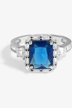 Jon Richard Bague cocktail ton cubique en zircone Statement Sapphirelarge