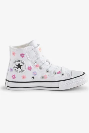 Converse Junior Chuck Taylor Floral Print 1V Easy On Trainersr. u.12eu305