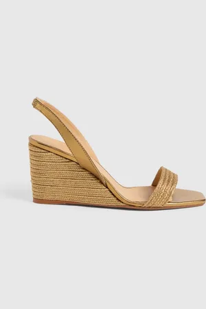 Castaner Gold Braided Wedge Sandalsue38