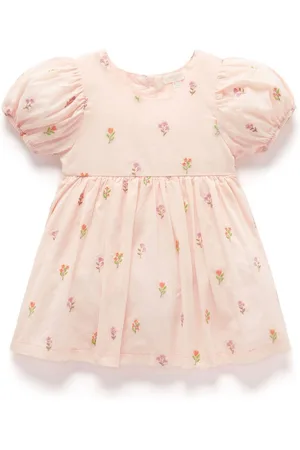 Purebaby Robe brodée à imprimé floral et98104cm
