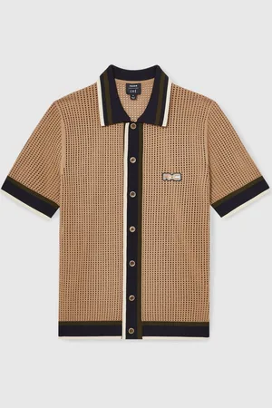Reiss Crusoe Ché Crochet Tipped ShirtMédium