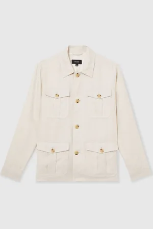 Reiss Lotton Linen Four-Pocket Safari JacketMédium