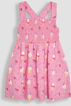 JoJo Maman Bébé Ice Cream Cross Back Smocked Dress98104cm