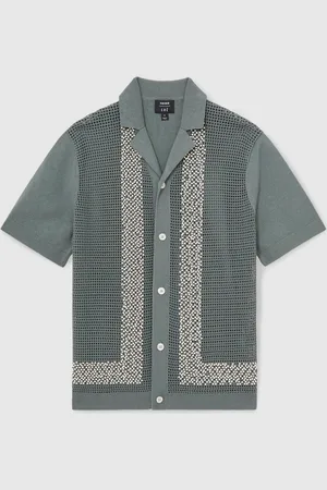 Reiss Accra Ché Beaded Crochet ShirtGrand