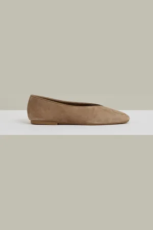 Reiss Amelia Suede High Vamp Ballet Flatseu38