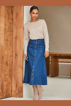 Sosandar Jupe midi en jean avec poches40