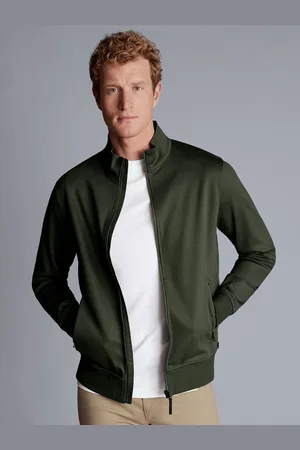 Charles Tyrwhitt 100% Cotton Performance Long Sleeve Col cheminée VesteMédium