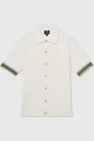 Reiss Silva Ché Textured Cuff-Trim Shirtxlarge