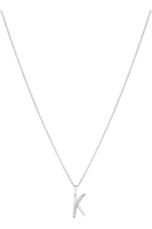 Simply Silver Tone Sterling 925 Pendentif initial en zircon cubique et poliun